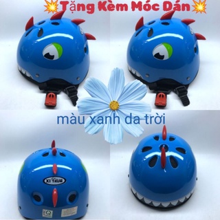 Mũ bảo hiểm khủng long cho bé ( không kính) TỪ 3 - 8 TUỔI ( tặng 1 móc dính 3D)