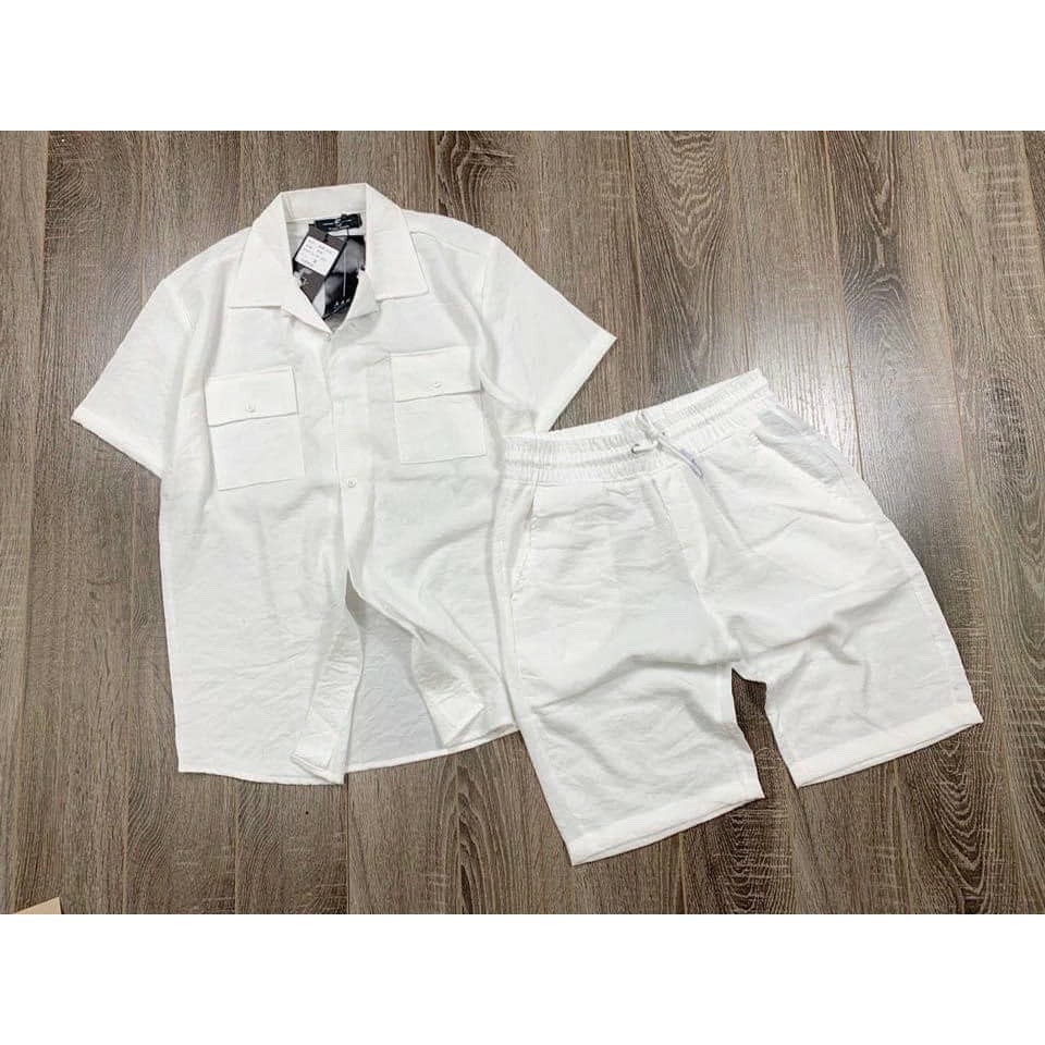 Bộ Đũi Linen Cộc Tay, Bộ Quần Áo Mặc Hè Cổ Tàu Chất Đẹp | BigBuy360 - bigbuy360.vn