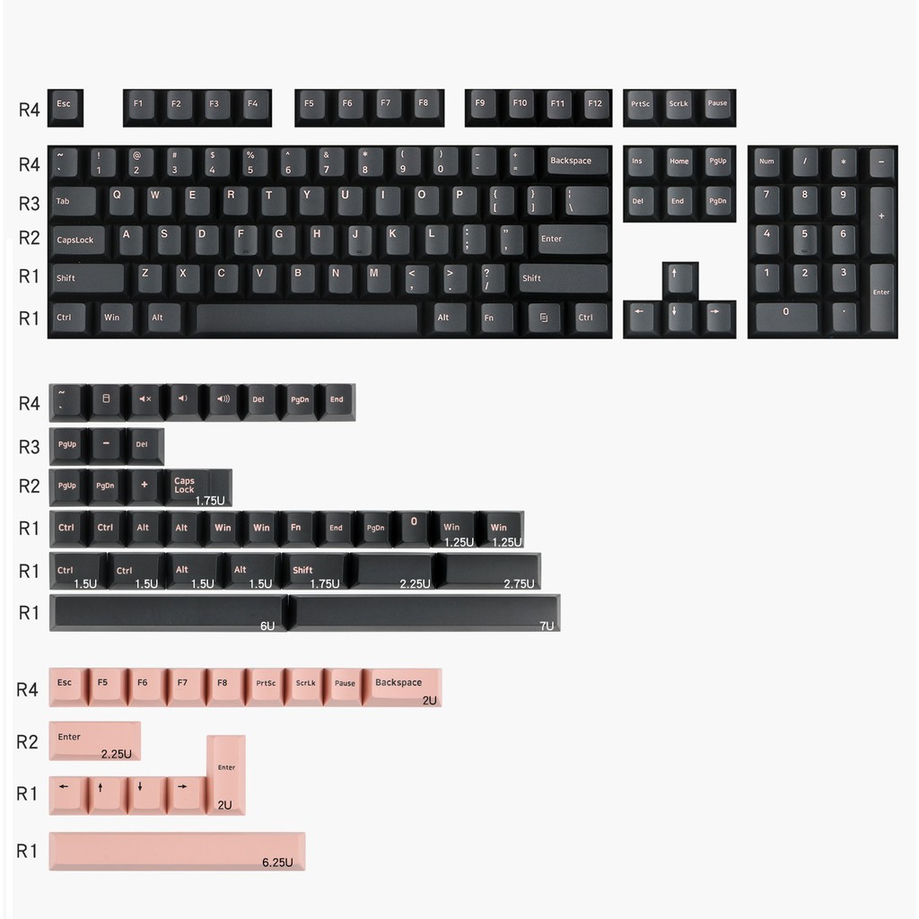 Set Keycap Cherry PBT Doubleshot Dark Oliva 160 Keys