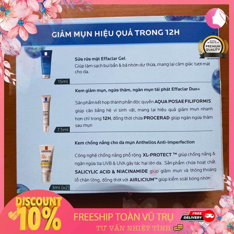 BỘ SẢN PHẨM la roche-posay DƯỠNG GIẢM MỤN, NGỪA THÂM 4 MÓN | BigBuy360 - bigbuy360.vn