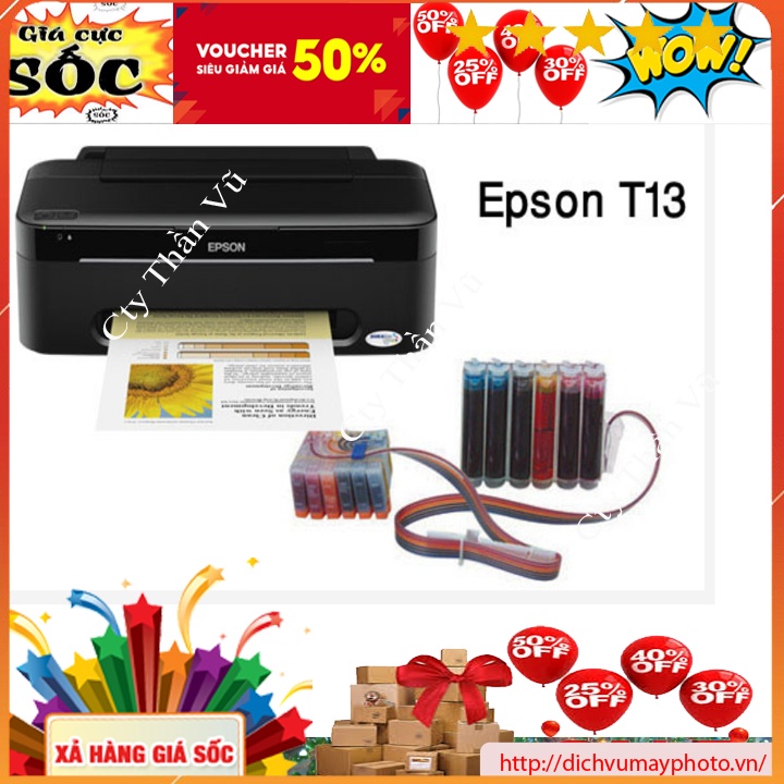 Máy in phun màu Epson T13  hàng mới 100% bảo hành INECO