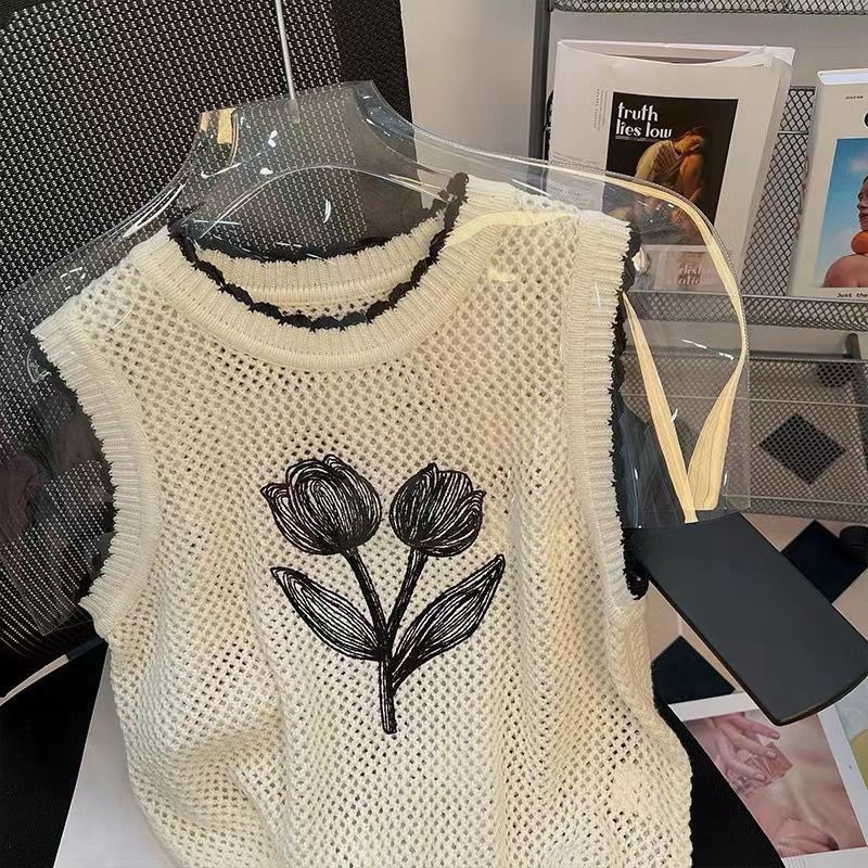 Áo Len Không Tay Thiết Kế Mỏng Màu Sắc Thời Trang Mùa Hè Theo Phong Cách Phương Tây Cho Nữ