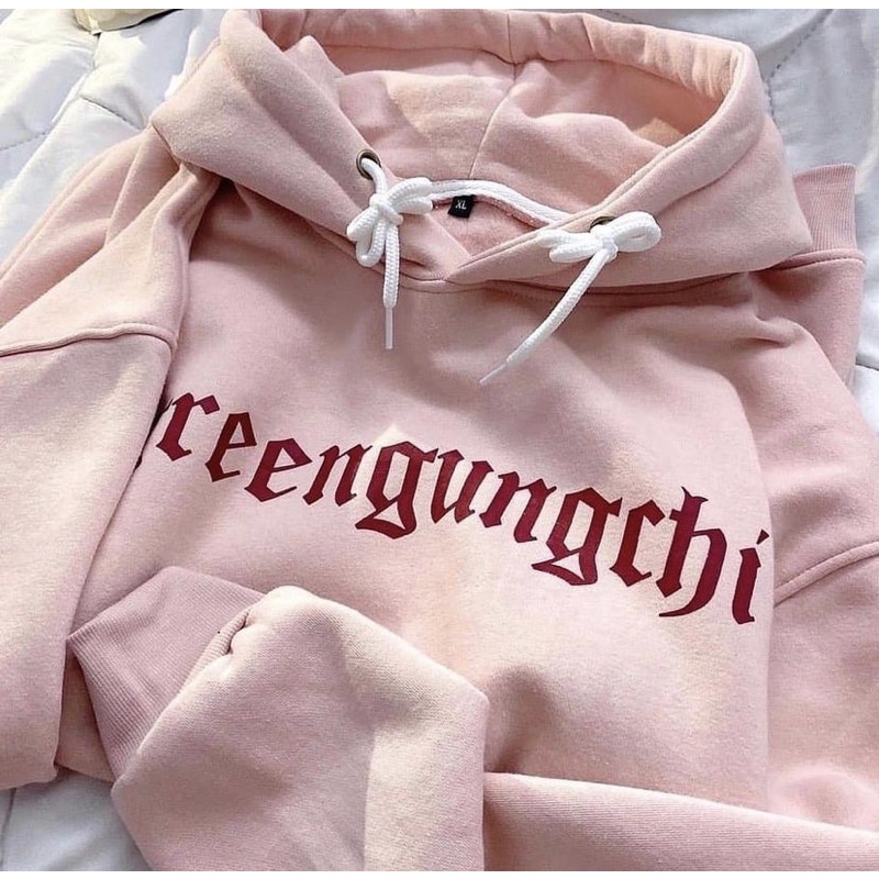 ÁO KHOÁC HOODIE HỒNG UNISEX GREENGUNGCHI