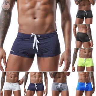 Male Boxer shorts Swimming trunks Swimwear Beachwear Summer Elastic waist Hollow out Surfing Sexy Male Fashion