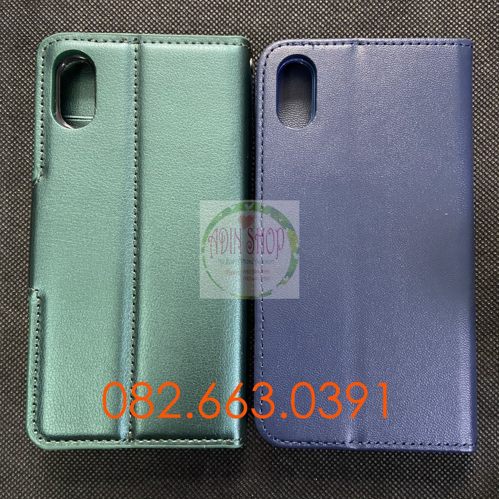 Bao da Iphone X / XS / XS max có nắp gập, ngăn đựng thẻ siêu tiện lợi