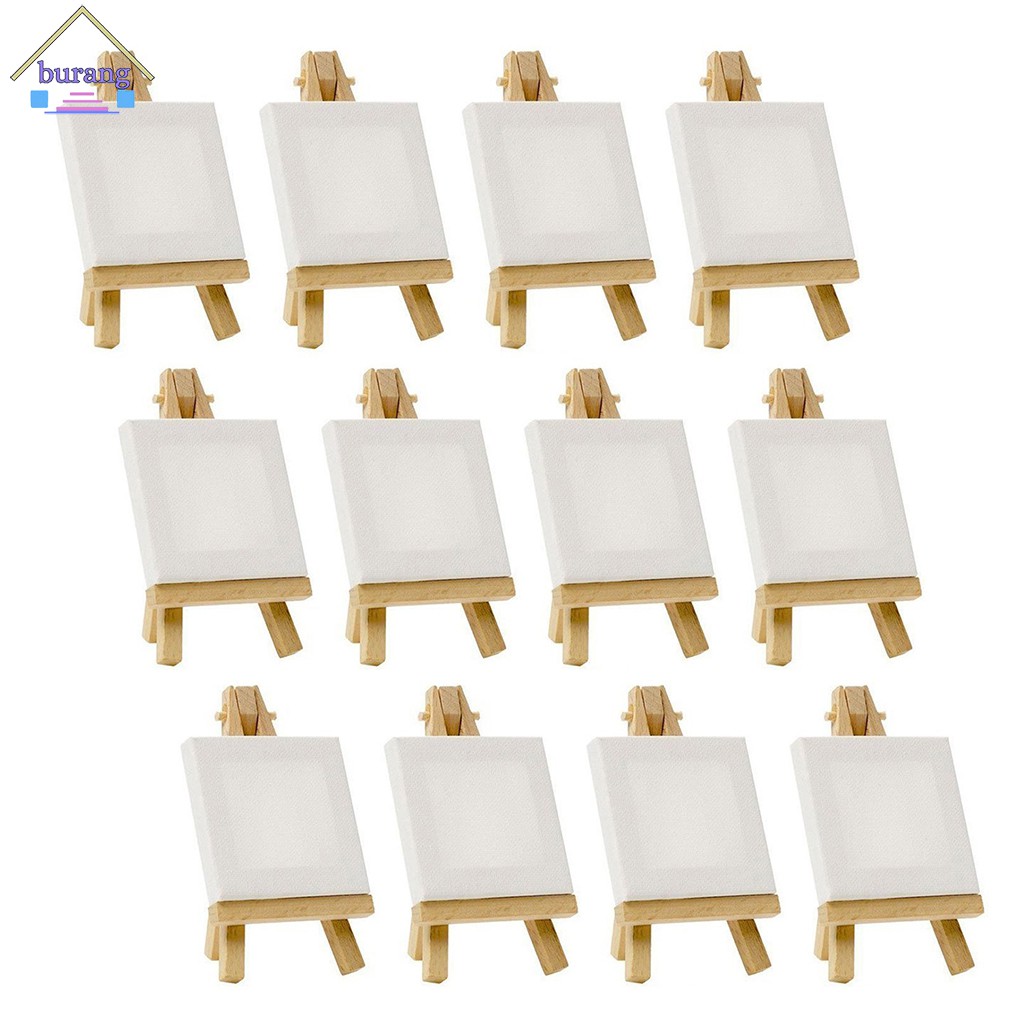 Set 5 giá vẽ + 5 tấm vải vẽ canvas trống kích cỡ mini nghệ thuật dành cho trẻ em