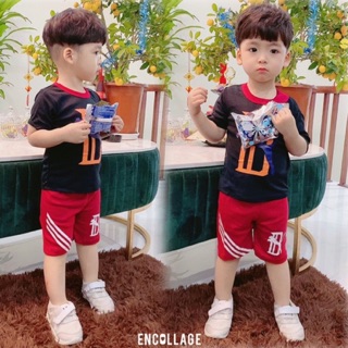 (Xả kho) Combo 3 Bộ thun cotton bé trai size nhí (8-18kg)