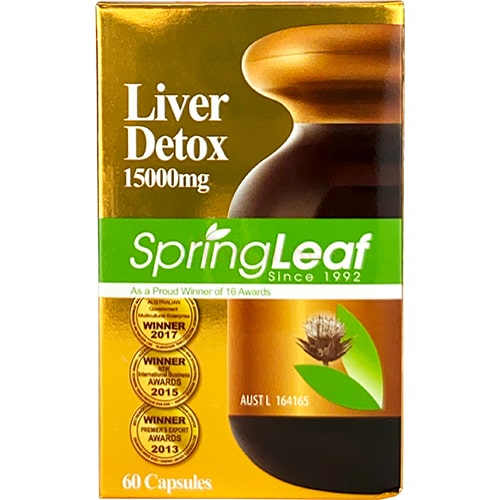 Viên uống Spring Leaf Liver Detox 15000mg hỗ trợ thải độc gan (60 viên)