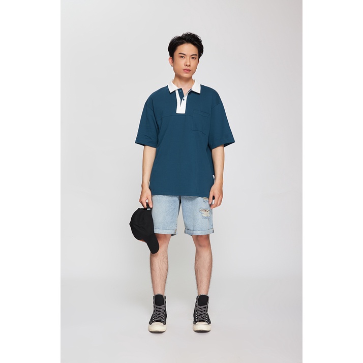 Áo Polo Nam BOO Dáng Loose Phối Can Thân Phong Cách Casual Lịch Lãm