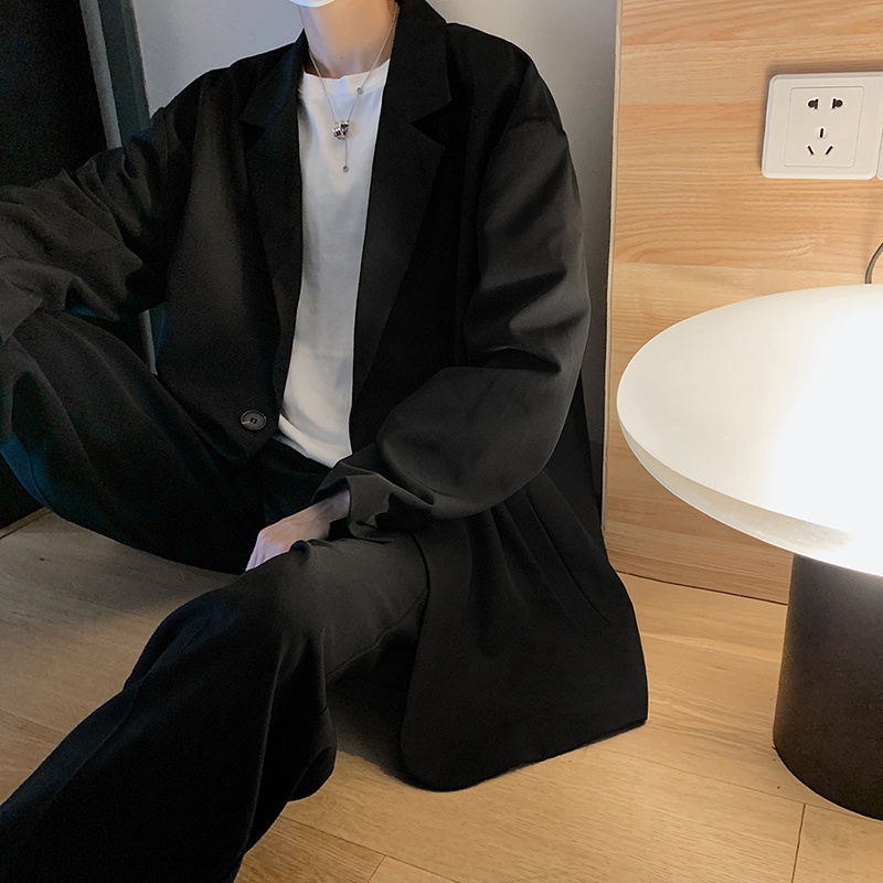 Áo khoác blazer phong cách Harajuku Hàn Quốc cá tính cho nam 2 màu lựa chọn
