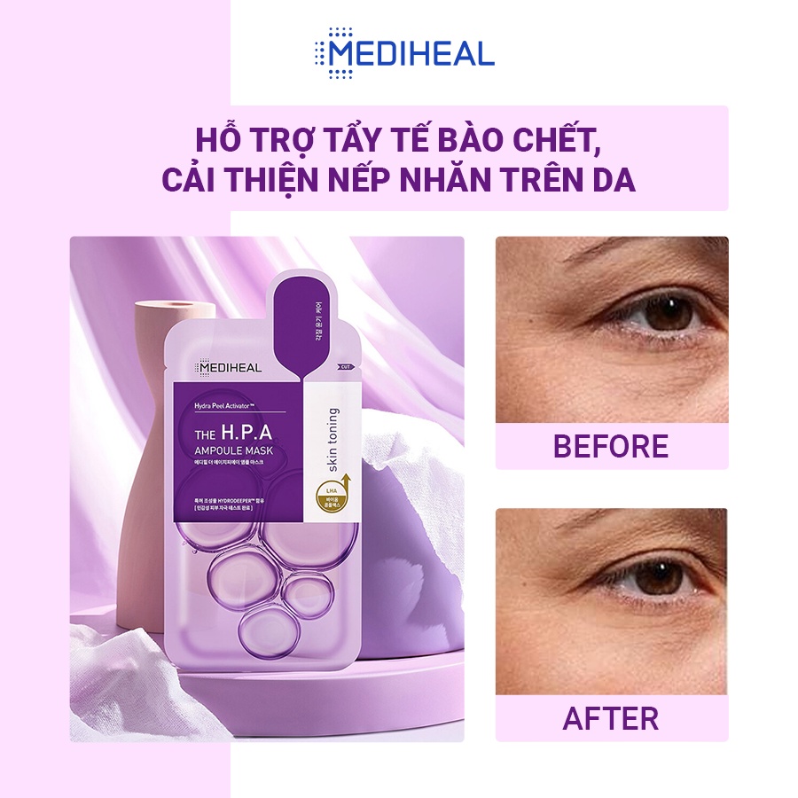 Mặt Nạ Tẩy Tế Bào Chết Sáng Mịn Da MEDIHEAL THE H.P.A Glowing Ampoule Mask 25ml