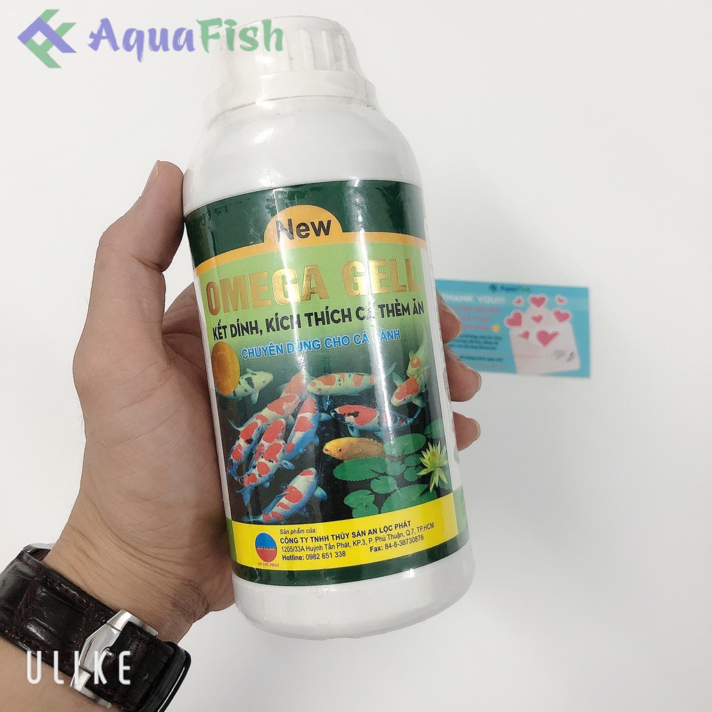 Chất Kết Dính Thức Ăn OMEGA GELL 500ml (giúp kích thích cá ăn mạnh lớn nhanh và có màu sắc đẹp)