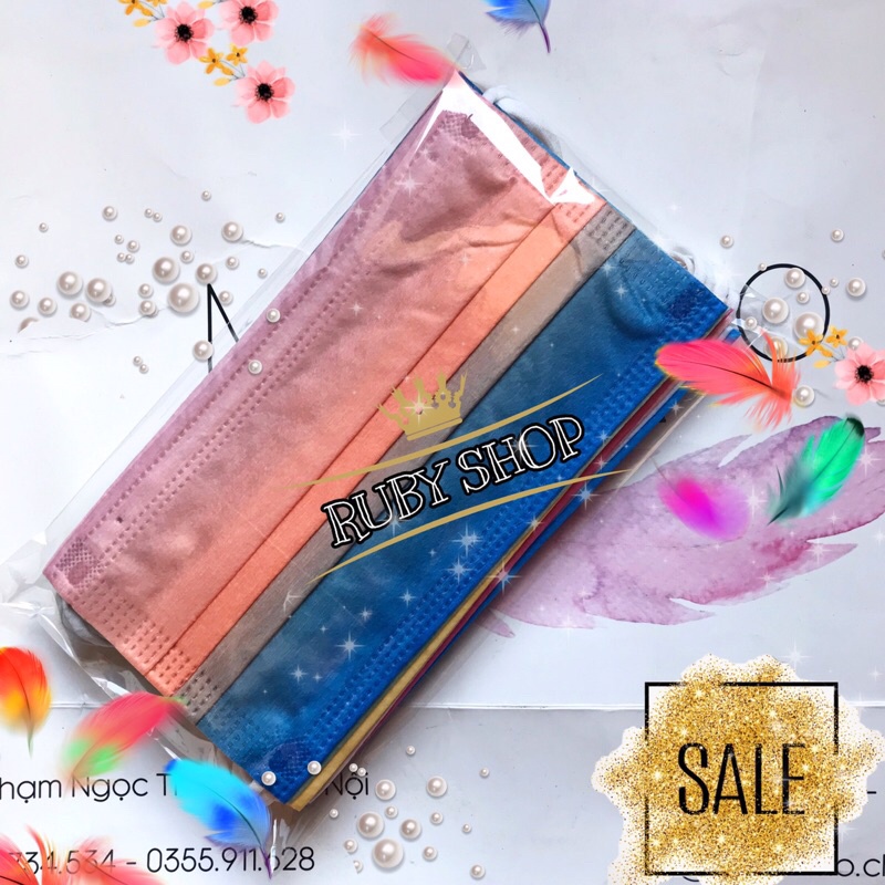 Top 1 Hàn Quốc | Set 10 Khẩu Trang Y Tế Đa Màu Sắc Độc Lạ Đi Du Lịch Biển | Khẩu Trang Cầu Vồng Đẹp Tuổi Teen | BigBuy360 - bigbuy360.vn