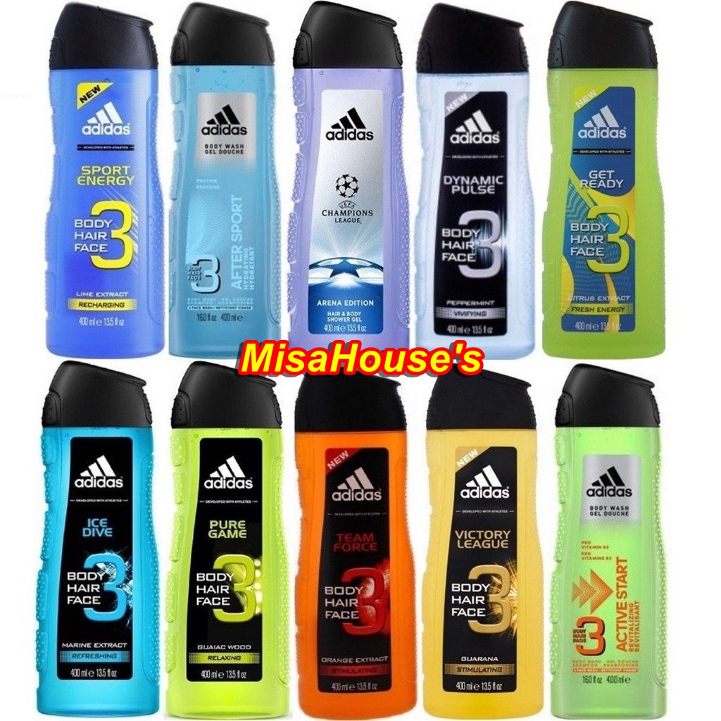 Sữa tắm gội rửa mặt Nam Adidas 3in1 chai 250ml / 400ml