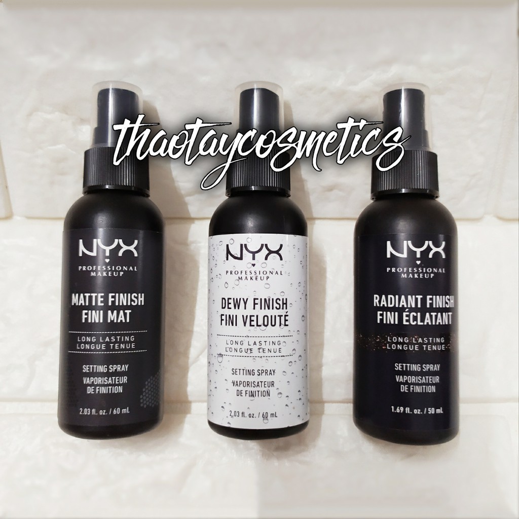 Xịt khóa nền giữ lớp trang điểm NYX Dewy / Matte / Radiant Finish Setting Spray | WebRaoVat - webraovat.net.vn