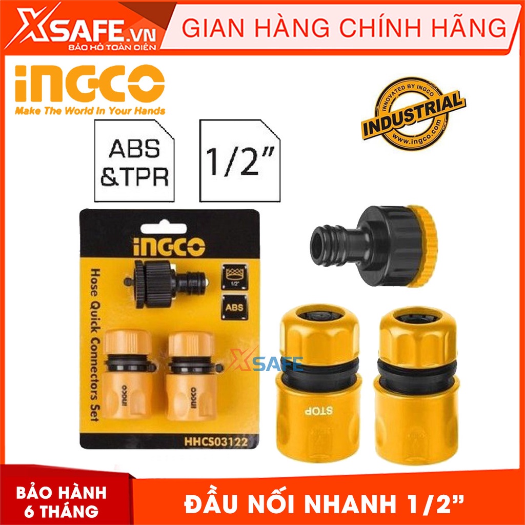 Bộ 3 đầu nối máy xịt rửa HHCS03122 gồm 2 đầu nối nhanh 1/2'' nhựa ABS siêu cứng , 1 khớp nối 1/2 inch