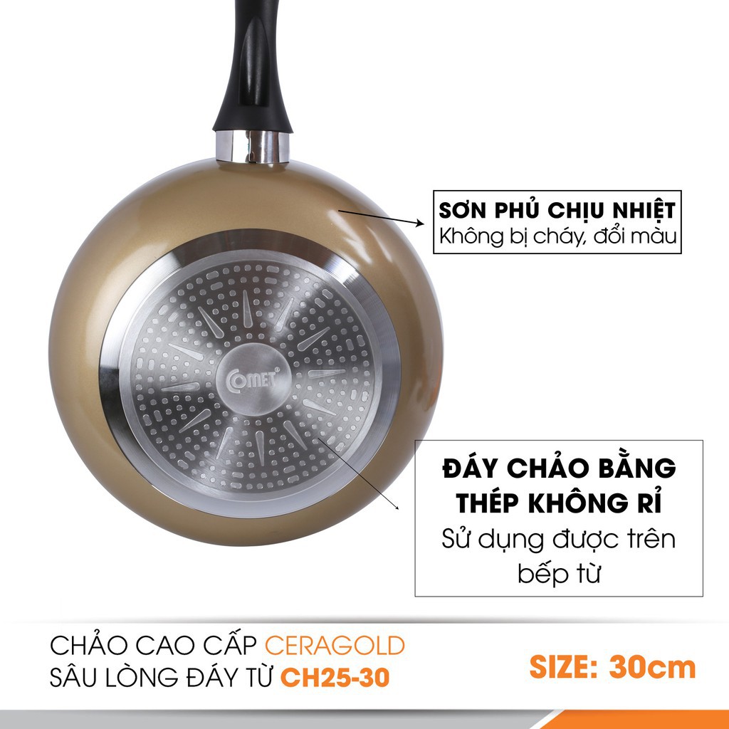 Chảo chống dính cao cấp lòng sâu đáy từ Comet CH25-30