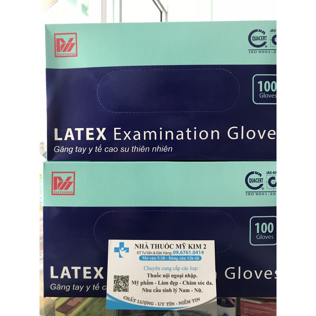 Găng Tay Y Tế LATEX Loại Dày Hộp 100 Cái- Nhà Thuốc Mỹ Kim
