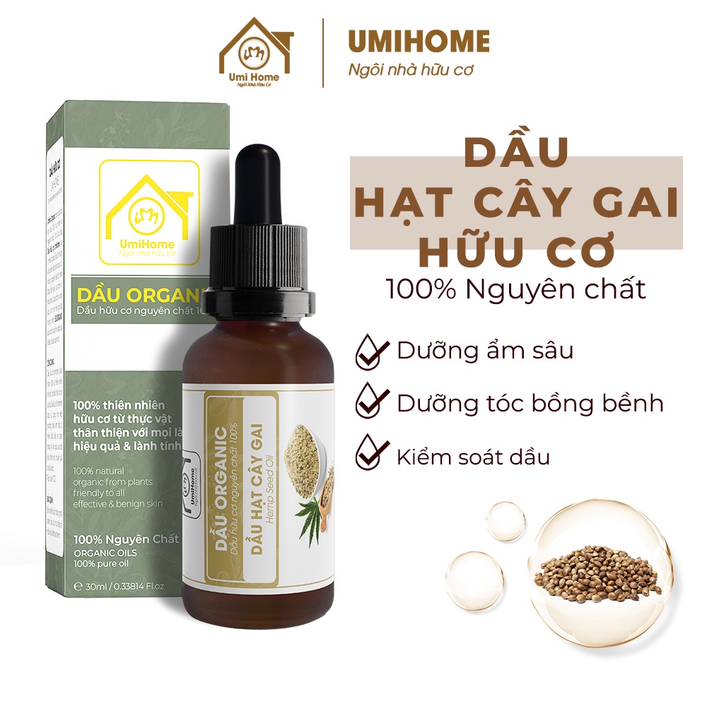 Dầu Hạt Cây Gai dưỡng da hữu cơ UMIHOME nguyên chất 30ml