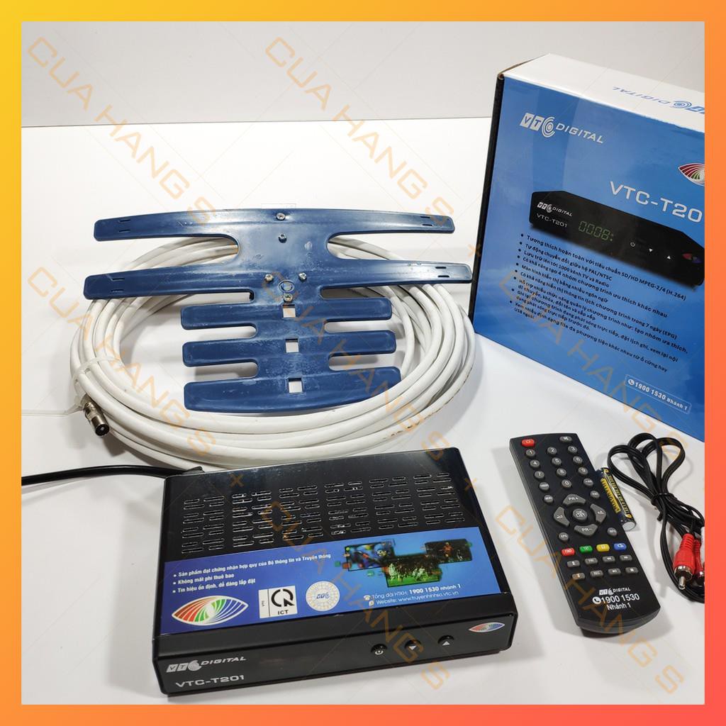 Đầu thu kỹ thuật số DVB T2 VTC T201 tặng Anten xanh 15m miễn phí truyền hình số mặt đất