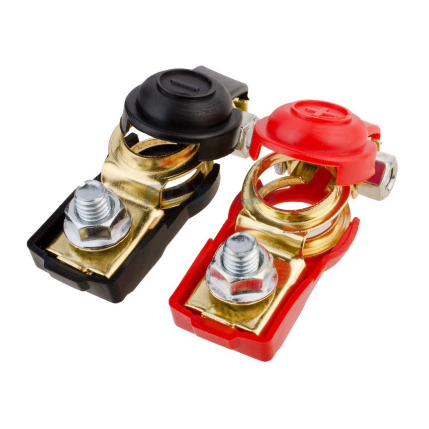Bộ 2 Cái Đầu kẹp cọc bình ắc quy ô tô, xe tải, tàu thuyền , cọc bình ắc quy xe hơi 2 đầu âm và dương