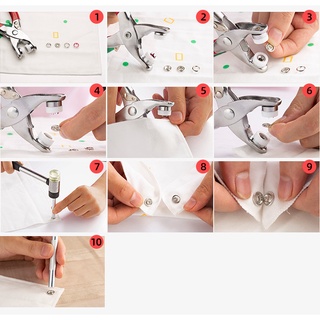 Combo 6 bộ cúc bấm sắt 4 chi tiết 9mm