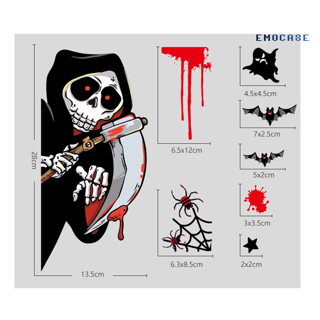 Miếng Dán Cửa Sổ Bằng PVC Họa Tiết Kinh Dị Trang Trí Halloween