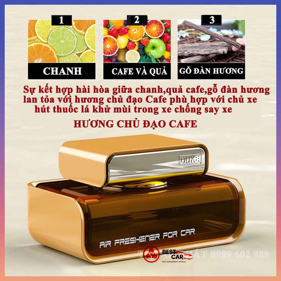 Nước hoa trên xe ô tô Duke chính hãng khử mùi chống say xe chiết xuất hoàn toàn từ thiên nhiên