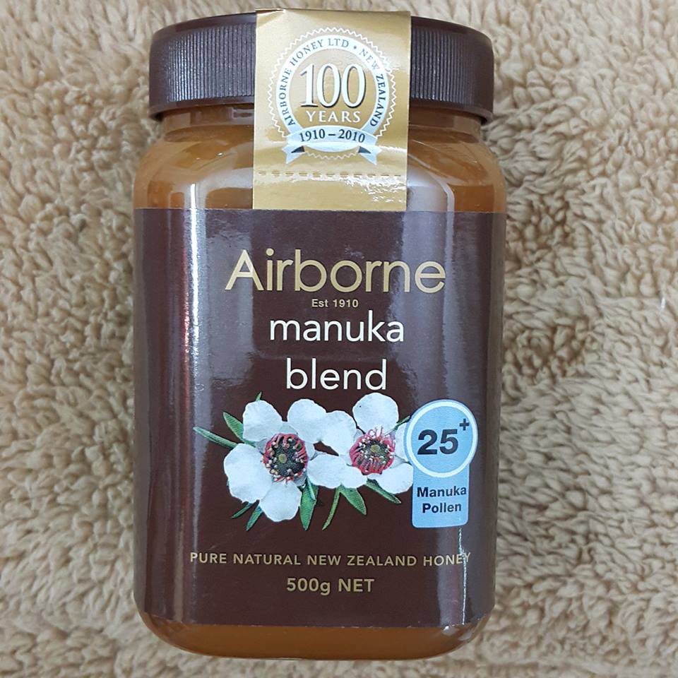 Mật Ong Airborne Manuka 25+ 500gr Hàng Xách Tay Úc HSD 2022