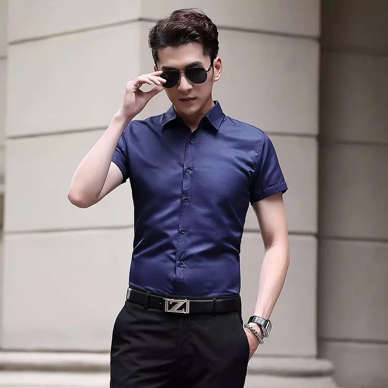 [Mã FAMAYWA2 giảm 10k đơn từ 50k] Áo Sơ Mi Cộc Tay Cao Cấp Hàn Quốc Không Nhăn SMC | BigBuy360 - bigbuy360.vn