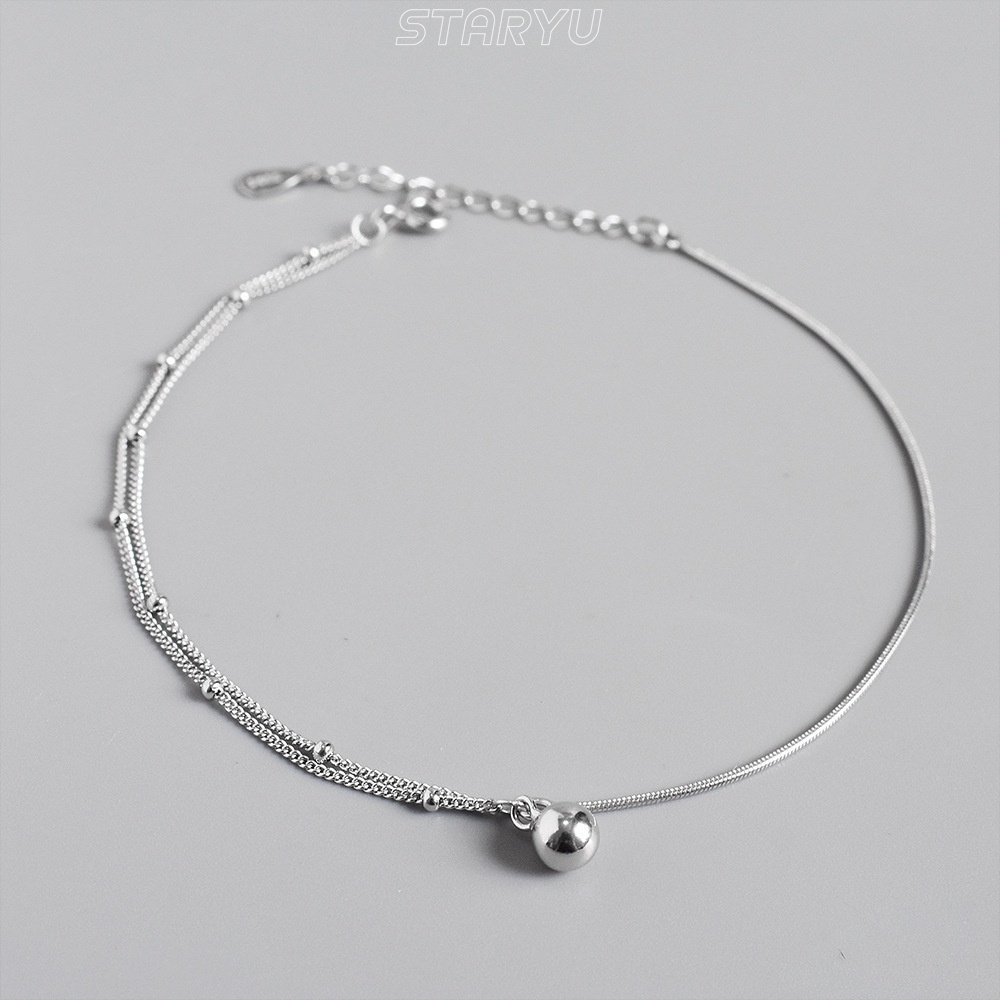 Vòng Tay Bạc 925 Xỏ Hạt Charm Hình Xương Rắn May Mắn Cho Nữ