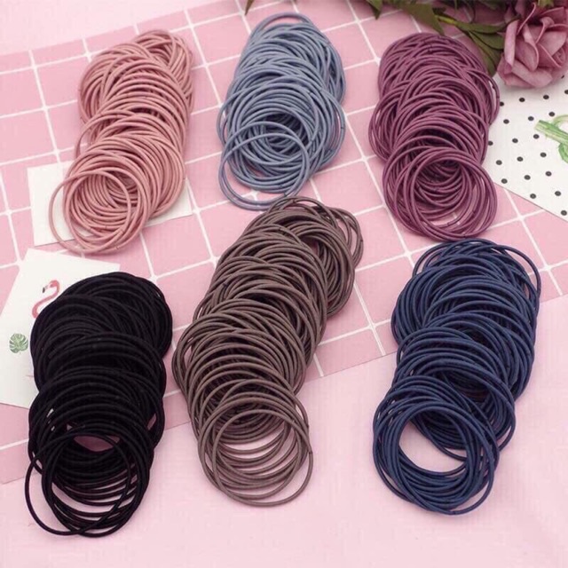 Gói 100 dây buộc tóc tặng kèm túi zip -giadunghn1