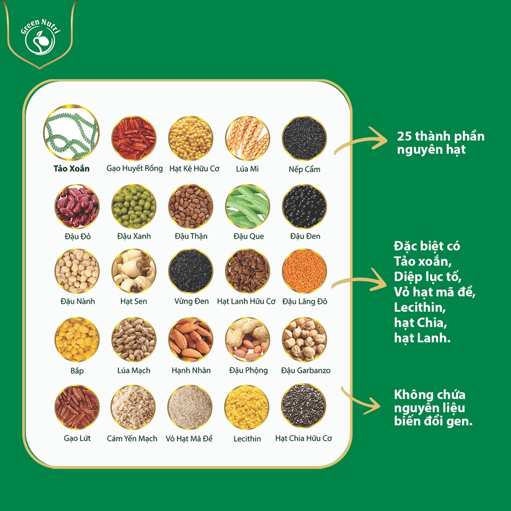 25 Green Nutri - Sữa Hạt Ngũ Cốc Nhập Khẩu