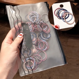 Set 100 cột tóc kèm túi zip