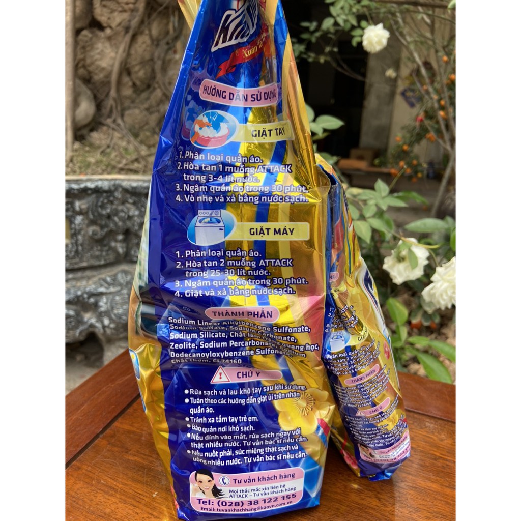 BỘT GIẶT ATTACK KHỬ MÙI HƯƠNG ANH ĐÀO 3.8KG TẶNG GÓI 720G