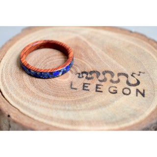 Nhẫn gỗ Mun cẩn đá Lapis lazuli