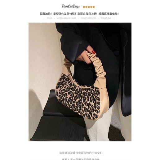 𝑭𝑹𝑬𝑬𝑺𝑯𝑰𝑷  túi kẹp nách nữ rúm họa tiết da báo sang chảnh shop tuyển sỉ