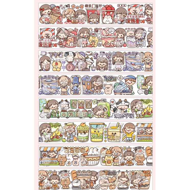 Chiêt cuộn washitape họa tiết DoDoJam dễ thương, Cuộn băng giấy dán in hình Telado trang trí sổ tay xinh xắn