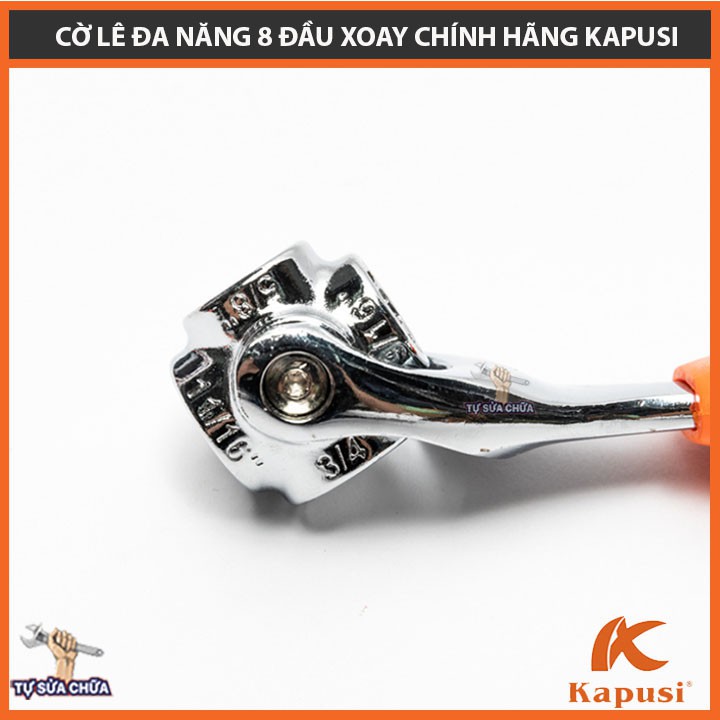 Tay khẩu siết mở ốc đa năng 8 đầu 8-19mm chính hãng KAPUSI JAPAN- LOẠI XỊN