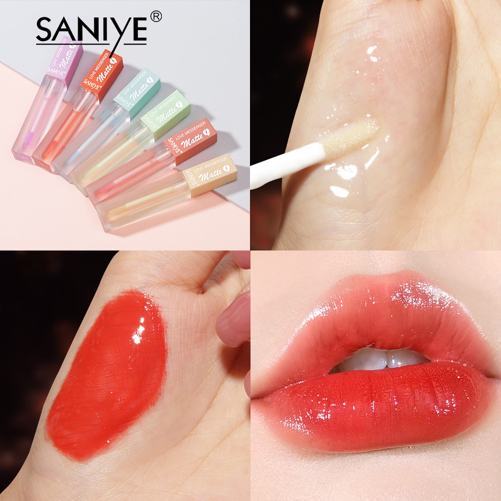 Son Bóng SANIYE Trong Suốt Không Thấm Nước Dạng Lỏng Dưỡng Ẩm Trang Điểm Môi | BigBuy360 - bigbuy360.vn