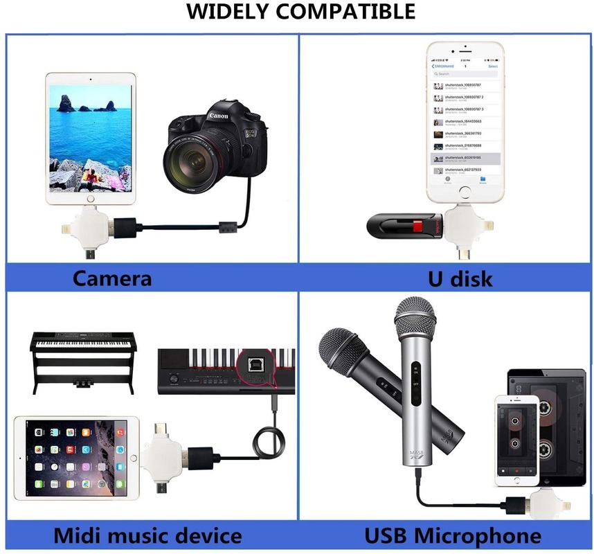 Đầu Chuyển Đổi Otg 3 Trong 1 Cho Ios / Micro Usb / Type C / Lighting Sang Usb 3.0