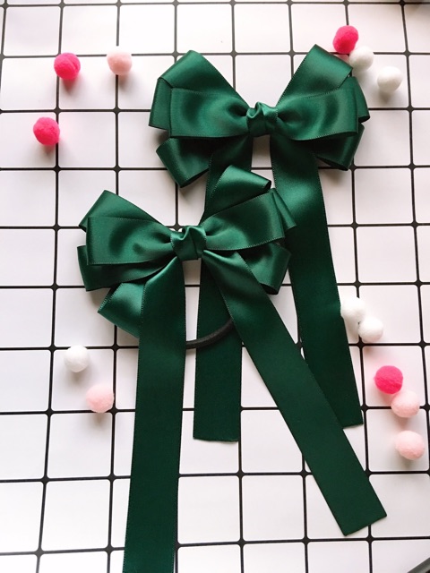 Kẹp nơ lụa hàn quốc đuôi dài