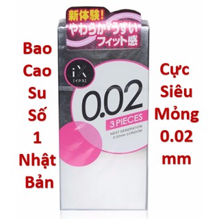 Bao cao su siêu mỏng Jex IX 0.02 3 chiếc