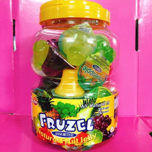 🍏🍇 Rau Câu Trái Cây Fruzel Assorted Natural Fruit Jelly 1450g của Mỹ