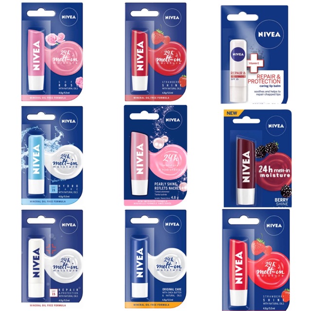 Son Dưỡng Môi Nivea Chuyên Sâu 4.8g giữ ẩm cho đôi môi mềm mại, căng bóng