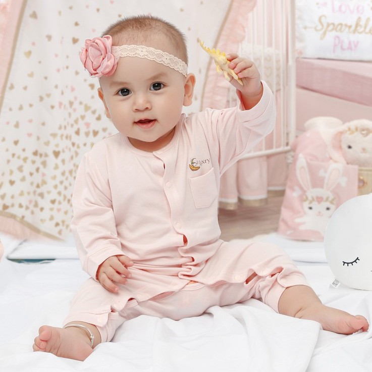 Body dài tay cho trẻ sơ sinh vải petit Luxry cho trẻ sơ sinh LR008