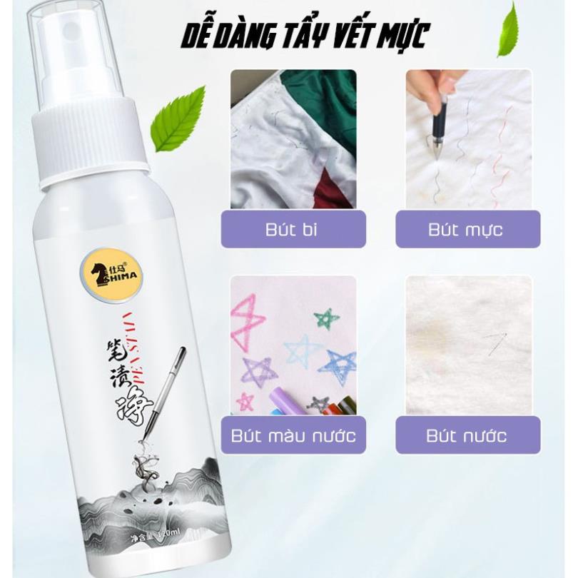 Dung Dịch Tẩy Vết Mực Bút Bi Bút Lông Trên Quần Áo SHIMA 120ml HANGNOIDIAGIARE88