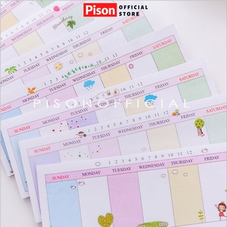 Giấy ghi chú Thời khóa biểu Pison, giấy note 30 tờ 16.5*6.5cm – SP0285 – 1 tệp