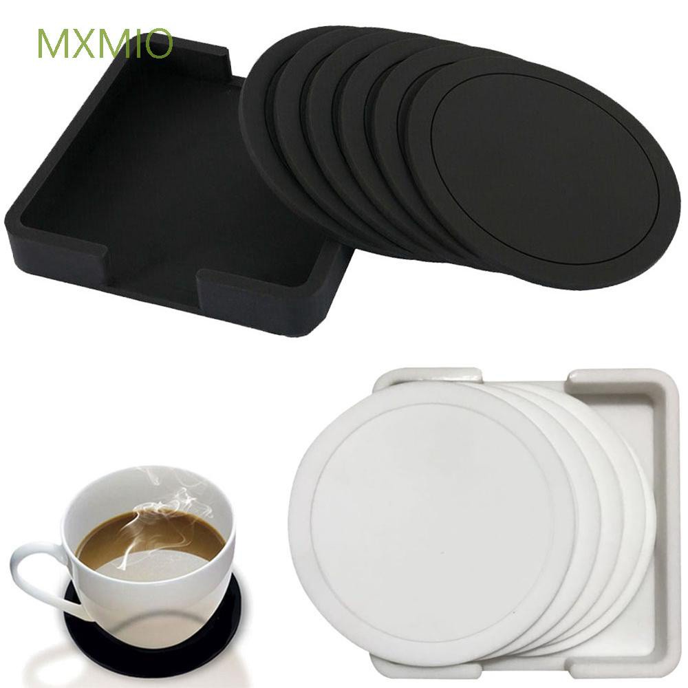 Set 7 Tấm Lót Cốc Uống Trà / Cà Phê Cách Nhiệt Chống Trượt Nhiều Màu Trang Trí Bàn Ăn