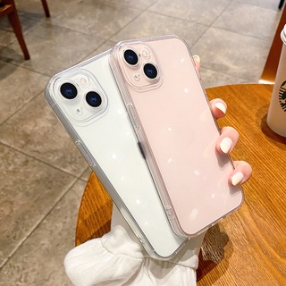 Ốp Điện Thoại Chống Sốc Silicon Trong Suốt Sang Trọng HD Cho iPhone 14 13 12 11 15 Pro Max Mini X Xs XR 6 6s 7 8 14 Plus SE2 Vỏ Bảo Vệ Ống Kính